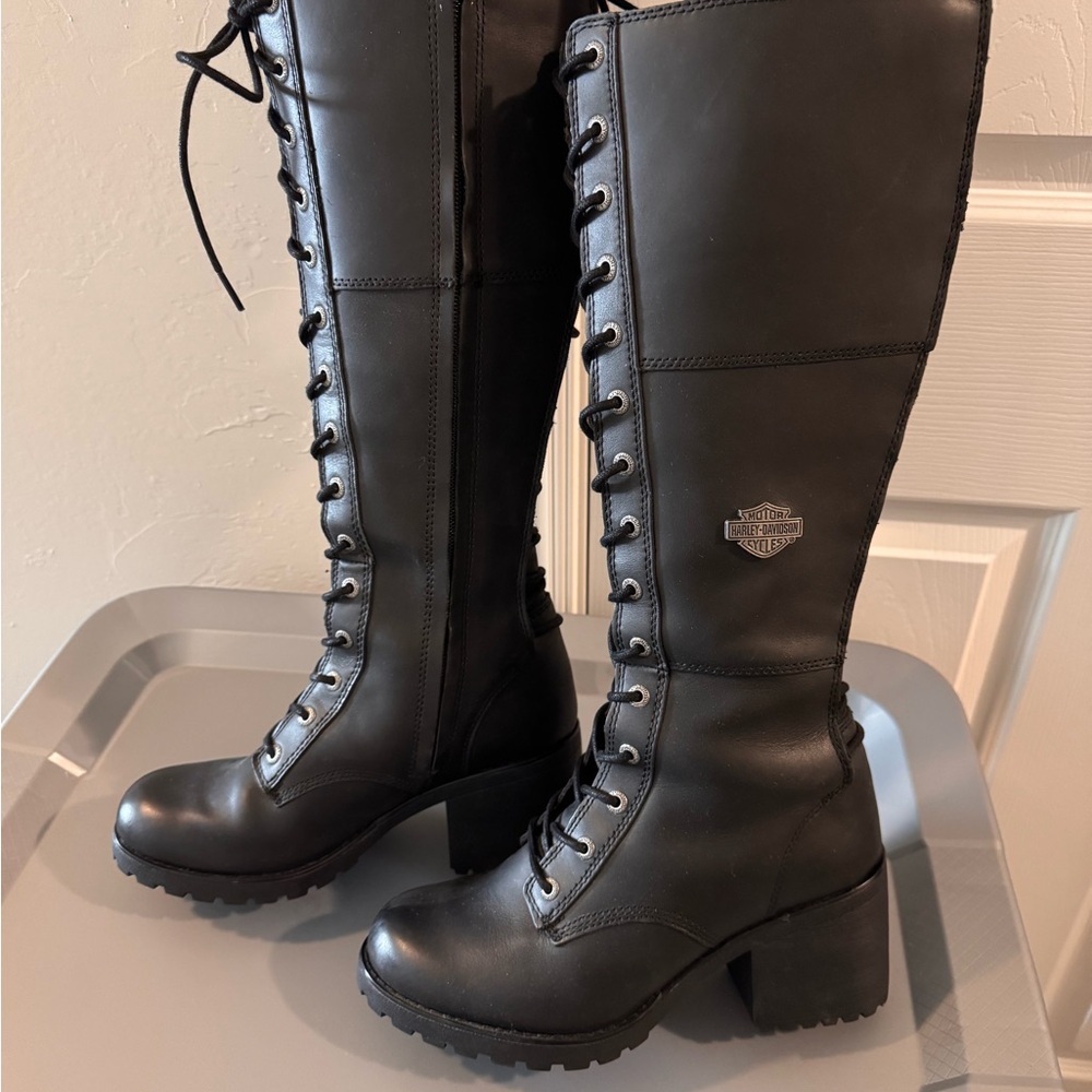 Harley-Davidson Women's Black Lace-Up Boots